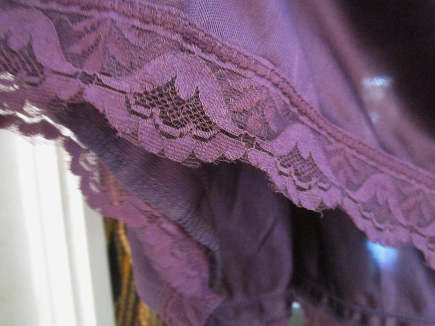 Ankle-length Eggplant Shaded Lace Trimmed Silky Skirt / - Etsy
