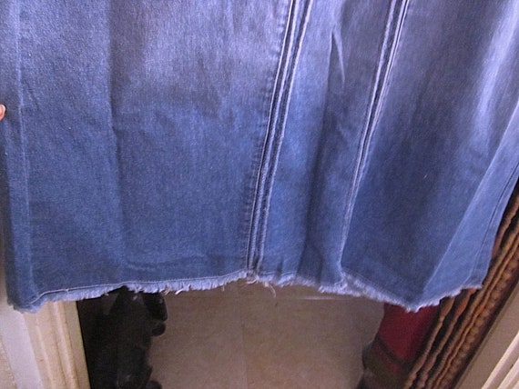 Bohemian Patchwork Raw Hemline Stonewashed Blue J… - image 5