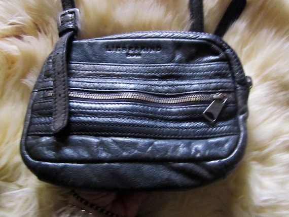 LIEBESKIND Berlin Genuine Leather Trendy Crossbody Black Purse Shoulder Bag W two Separated Zippered Compartments Vintage Etsy UK