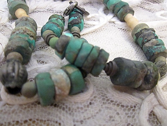 One-of-a-Kind Raw Turquoise, Coral + Ivory Beads … - image 8