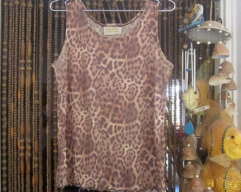 Vintage Leopard Print Vest, 90s Leopard Print Vest, Animal Print