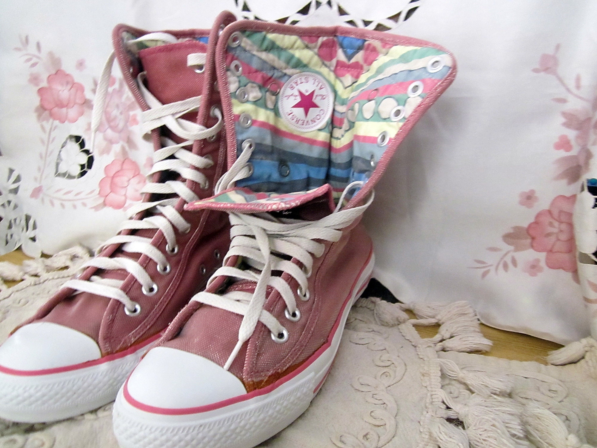 gewicht Romanschrijver apotheek CONVERSE ALL STAR Dusty Rose Rare Fold-down w/built Snaps - Etsy