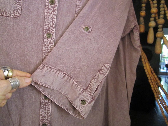 Batik Stonewashed Effect Mauve/Dusty Lilac Button… - image 7