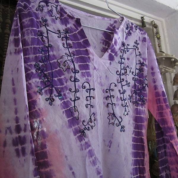 Purple Embroidered Tunic