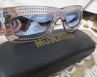 MOSCHINO, Italy -  Exclusive Limited Edition Sunglasses Adorned w/Bright SWAROVSKI Crystals & Original Case, RARE!  / Model M3624-S-B 309/4