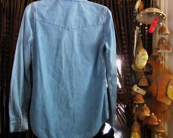 Veste Courte En Jean Bleu Topshop - Taille 8 - Occasion Très Bon état - Style Festival été