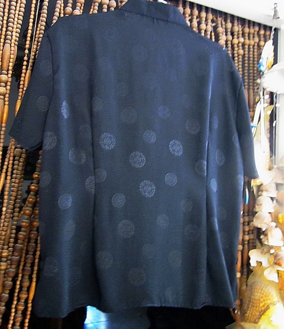 100% Silk Elegant BLACK Short-Sleeved Classic Jac… - image 4
