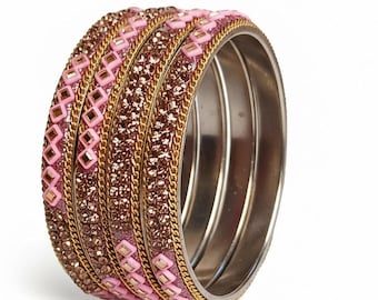 4 Meenakari Bridal Bangles. Available In 12 Colors