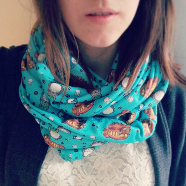 My Neighbor Totoro Infinity Scarf - Ghibli anime pattern geeky polyester outerwear