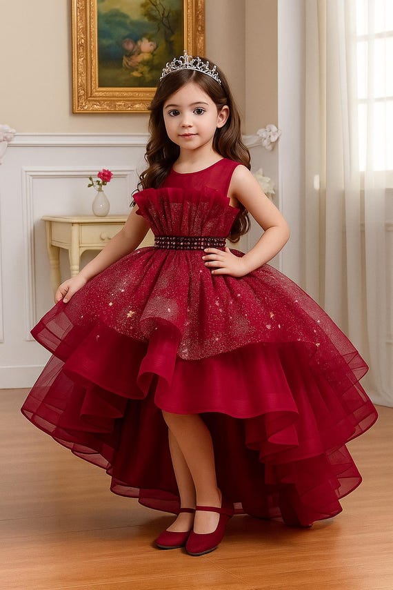 Elegant Princess Tulle Dress for Girls, Sparkly Layered Gown, Birthday  Party Outfit, Flower Girl Dress, Formal Kids Clothing, Pageant Wear - Etsy
