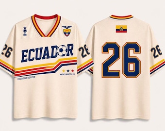 Voetbalshirt Ecuador, shirt retro La Tri, shirt aangepast nummer, cadeau Ecuadoraanse voetbalfan