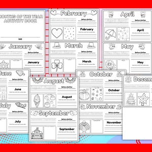 Months of the Year Activity Book Printable Kids Learning Worksheets ...