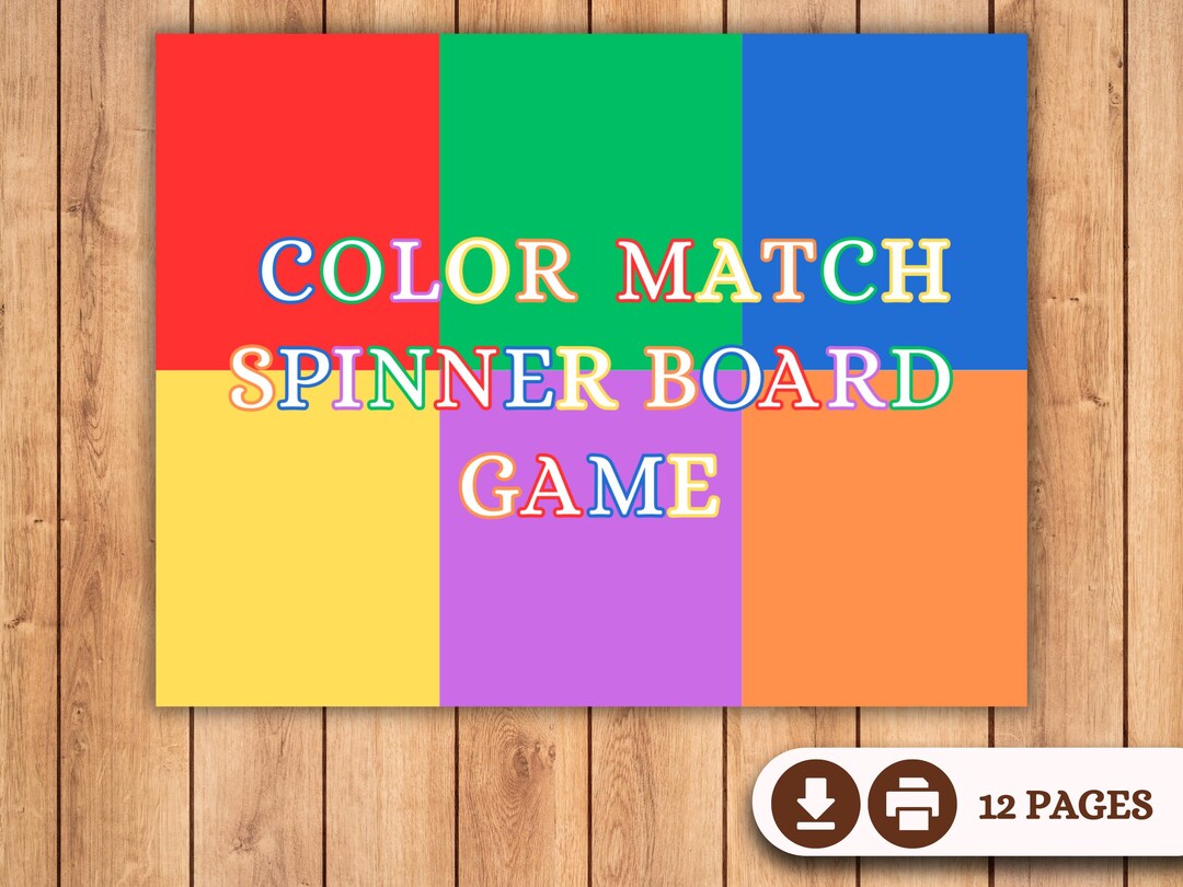Spinner Color Game Color Match Spinner Board Game Printable for Kids Fun Learning Activity ...