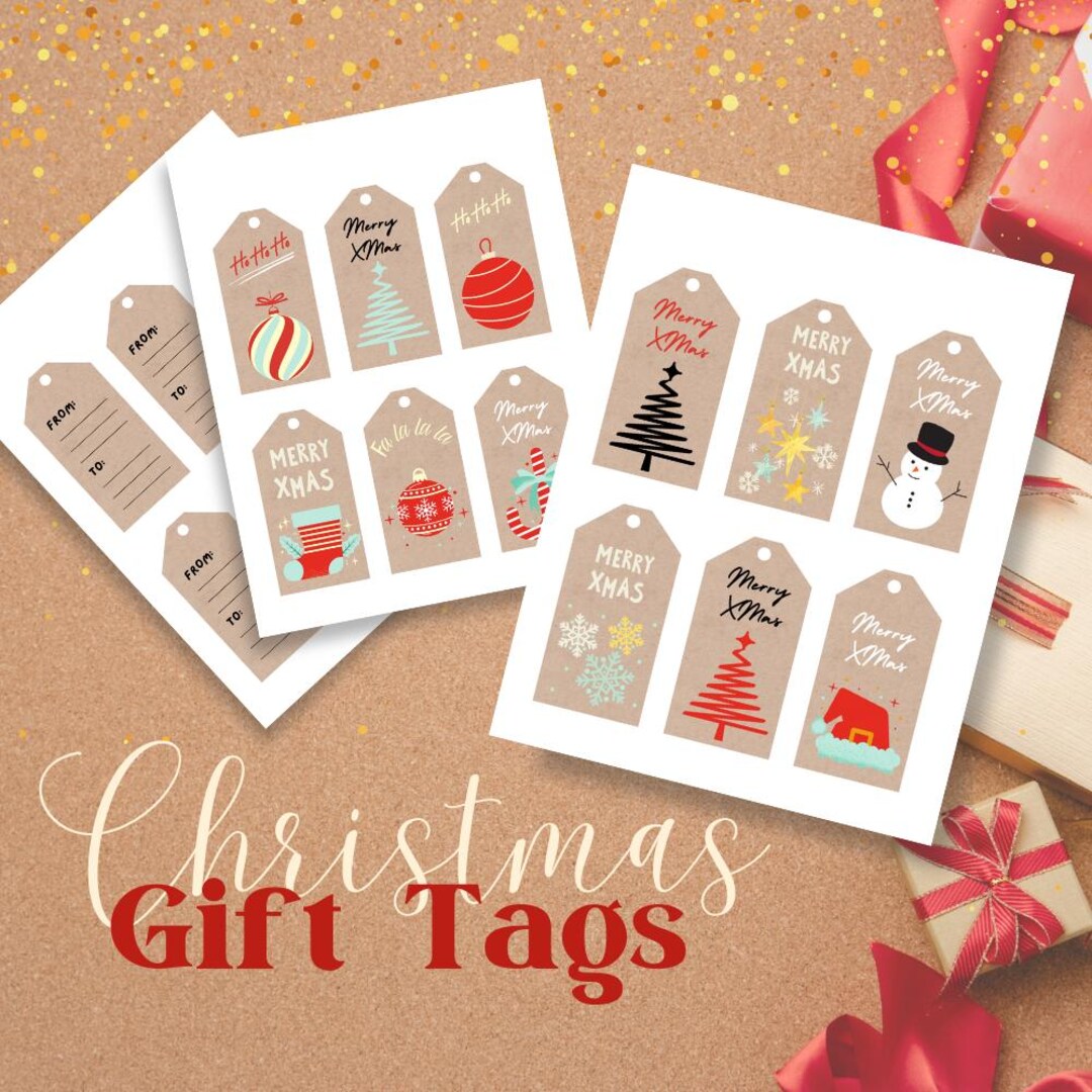 Printable Christmas Gift Tags | Holiday Present Labels | DIY Merry ...