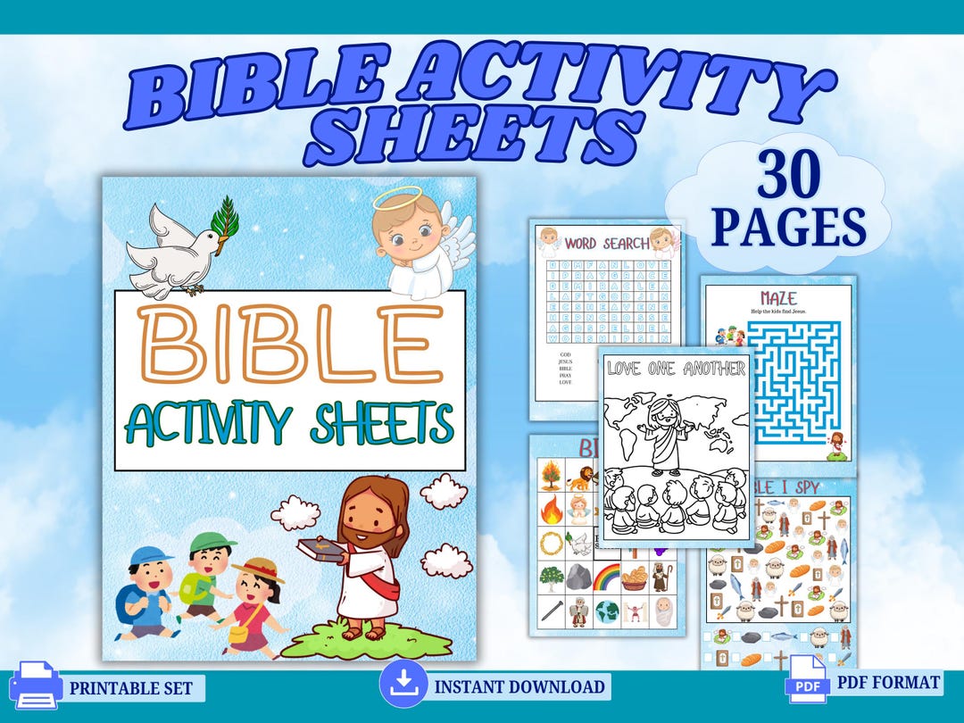 Printable Bible Activity Sheets for Kids | Fun Christian Worksheets ...