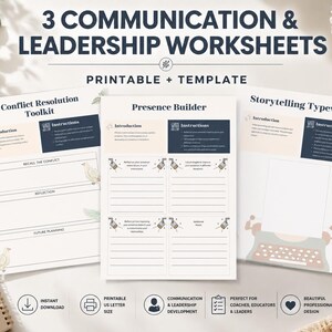 Communication Skills Worksheets | Leadership Coaching Printable | Conflict Resolution Template