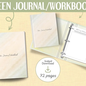Teen Mental Health Journal Workbook Printable PDF Therapy Journal Self Reflection Planner for Teens