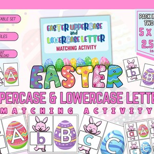 Easter Uppercase and Lowercase Letter Matching Activity | Easter Alphabet Matching Cards Printable PDF