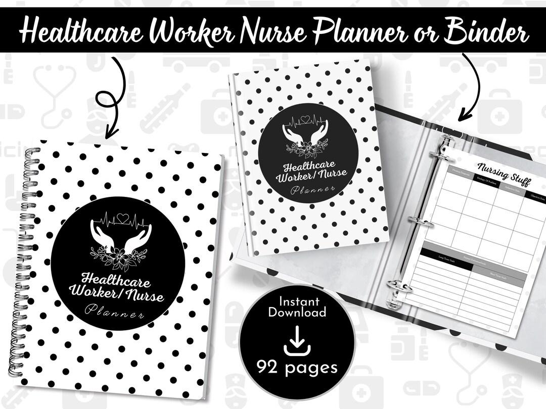Healthcare Worker Nurse Planner Printable Bundle – 92 Page Medical ...