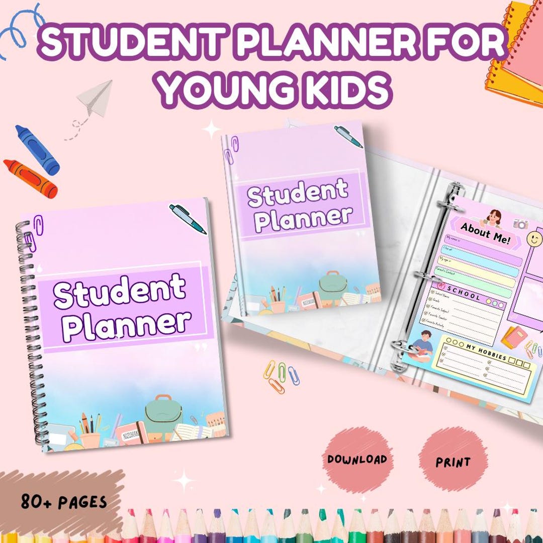 Student Planner for Kids Printable | School Planner Pages for Children ...