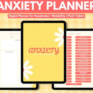 Anxiety Planner Digital Planner for GoodNotes Notability iPad Hyperlinked Mental Health Journal PDF