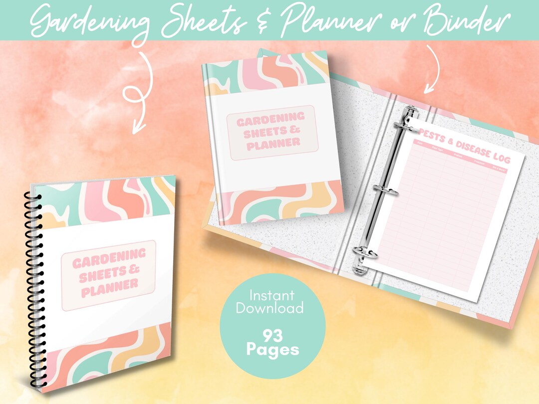 Printable Gardening Planner Binder | 93 Page Garden Organizer Sheets ...