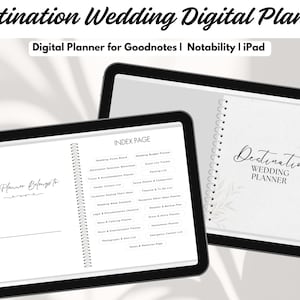 Destination Wedding Digital Planner for GoodNotes, Notability & iPad, Hyperlinked Wedding Planner PDF Download