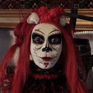 marionette Catrina Day of the Dead títere marioneta puppet ooak artdoll