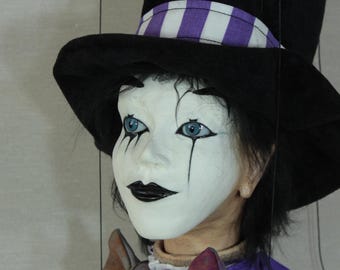 marionetta Mime marioneta burattino ooak artdoll títere