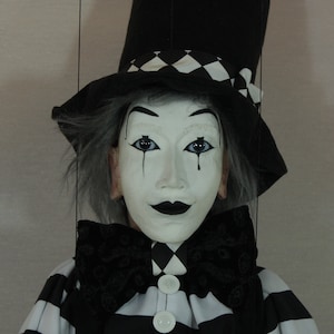 marionet Mime marionet marionet ooak artdoll-títere afbeelding 1