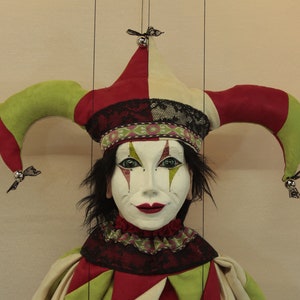 Marionette Harlequin Puppet Ooak Artdoll Marioneta Títere - Etsy