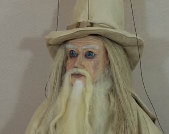 marionette White Wizard marioneta puppet ooak artdoll títere