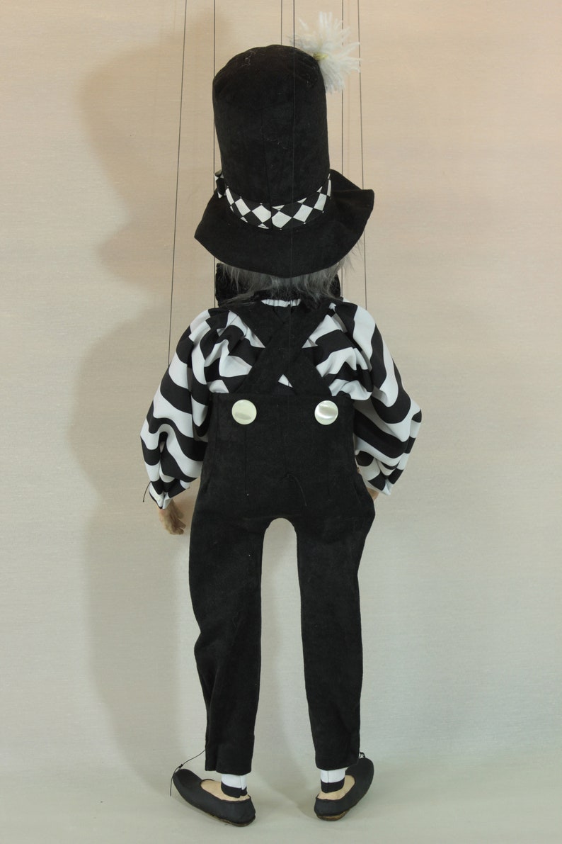 marionet Mime marionet marionet ooak artdoll-títere afbeelding 5