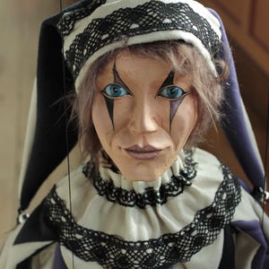 marionetta Harlequin burattino ooak artdoll marioneta títere immagine 13
