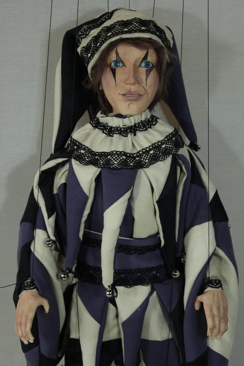 marionetta Harlequin burattino ooak artdoll marioneta títere immagine 5
