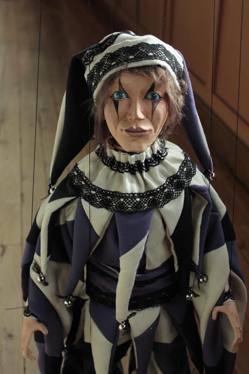 marionetta Harlequin burattino ooak artdoll marioneta títere immagine 14