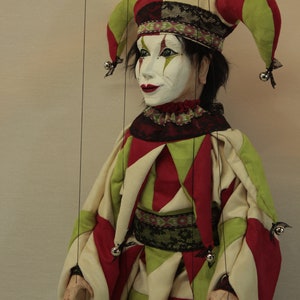 Marionette Harlequin Puppet Ooak Artdoll Marioneta Títere - Etsy