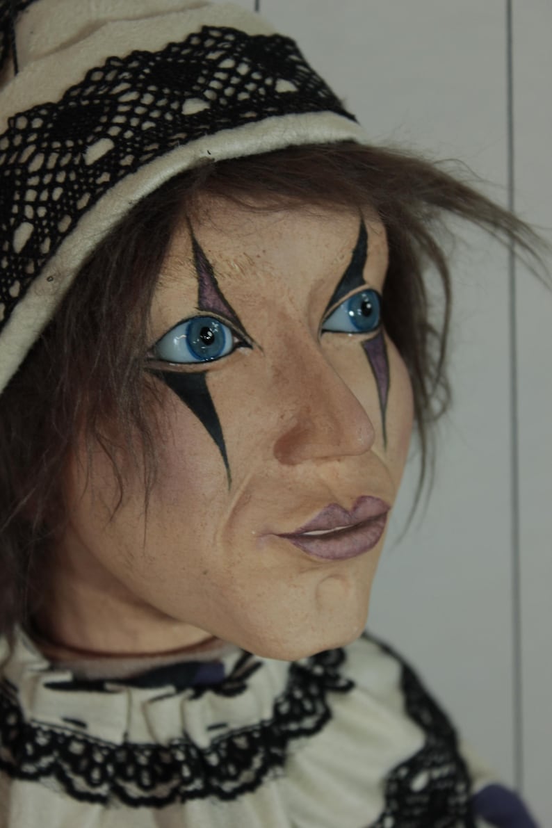 marionetta Harlequin burattino ooak artdoll marioneta títere immagine 3