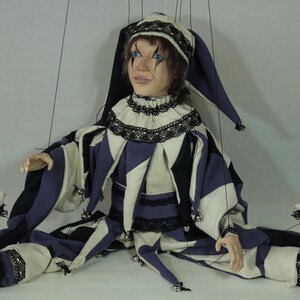 marionetta Harlequin burattino ooak artdoll marioneta títere immagine 12