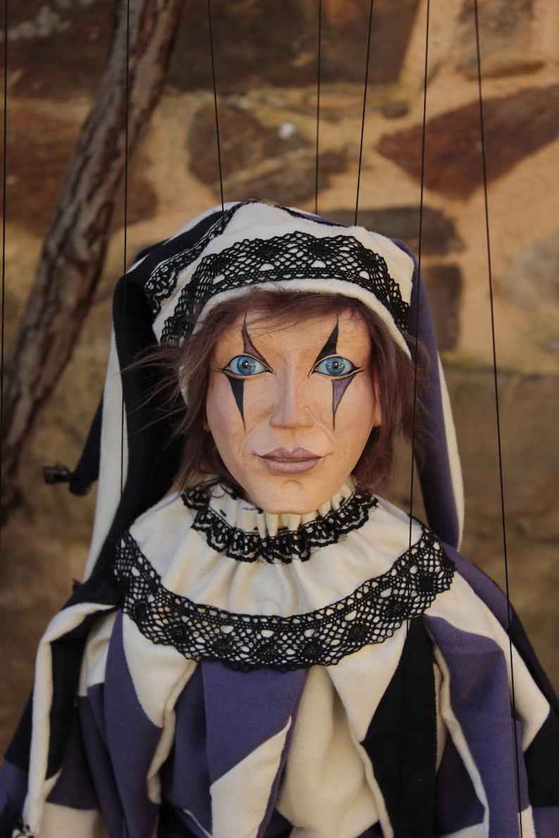 marionetta Harlequin burattino ooak artdoll marioneta títere immagine 1