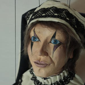 marionetta Harlequin burattino ooak artdoll marioneta títere immagine 2