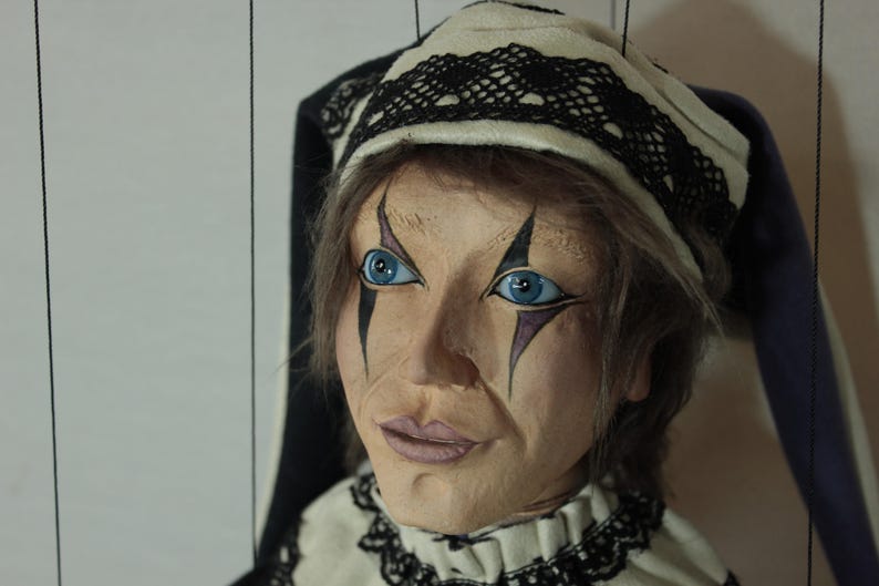 marionetta Harlequin burattino ooak artdoll marioneta títere immagine 2