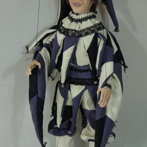 marionetta Harlequin burattino ooak artdoll marioneta títere immagine 6