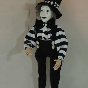 marionet Mime marionet marionet ooak artdoll-títere afbeelding 4