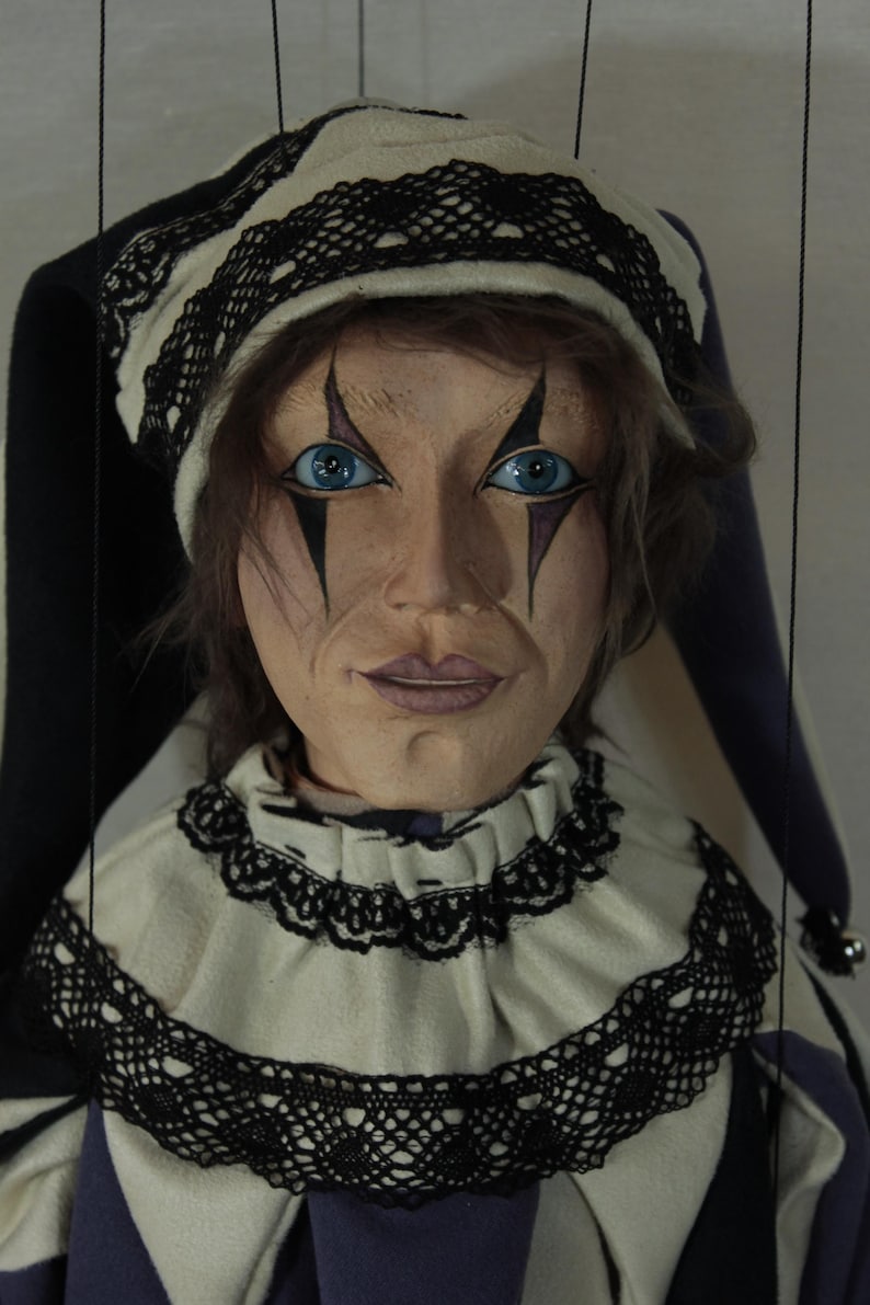 marionetta Harlequin burattino ooak artdoll marioneta títere immagine 4
