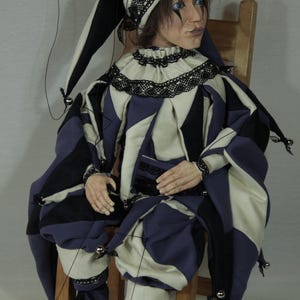 marionetta Harlequin burattino ooak artdoll marioneta títere immagine 11