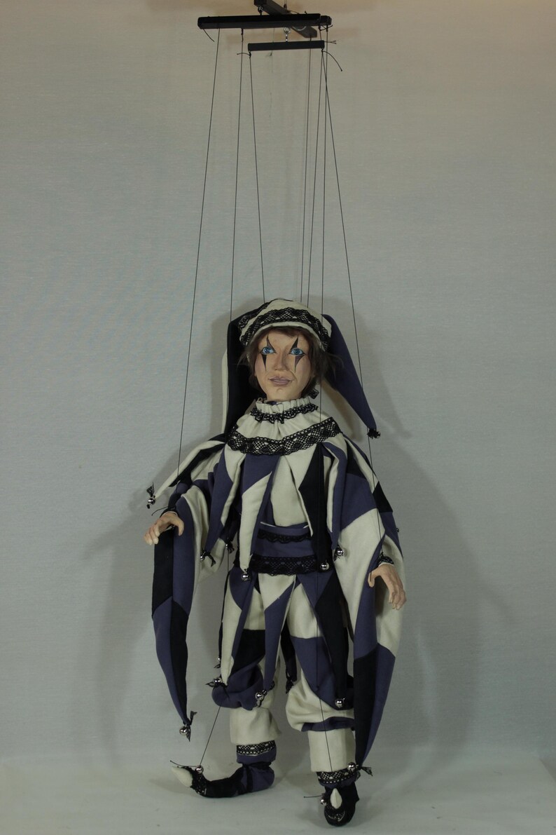 marionetta Harlequin burattino ooak artdoll marioneta títere immagine 10