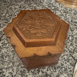 Vintage Wood Carved Box