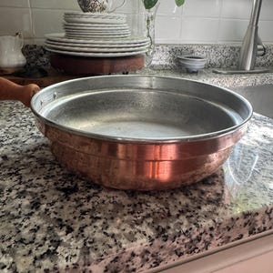 vintage copper pan lined aluminum