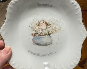 Vintage 1970’s Holly Hobbie plate with cat